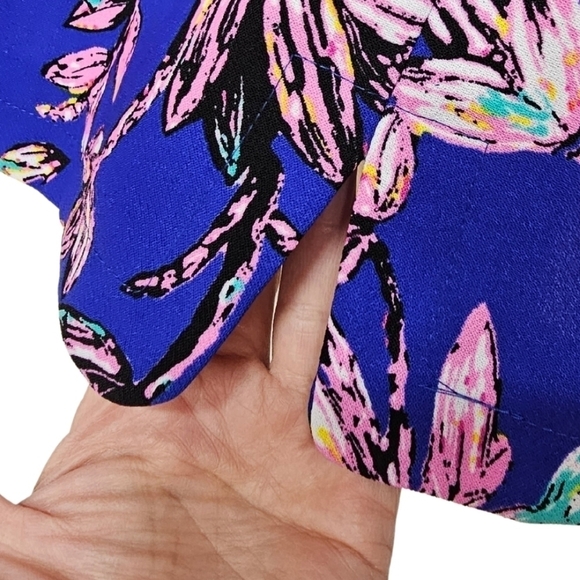 Tea & Cup Cobalt Blue & Pink Floral Shift Dress - Picture 4 of 9